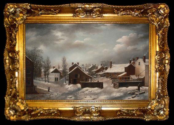 framed  Francis Guy Winter Scene in Brooklyn, ta009-2
